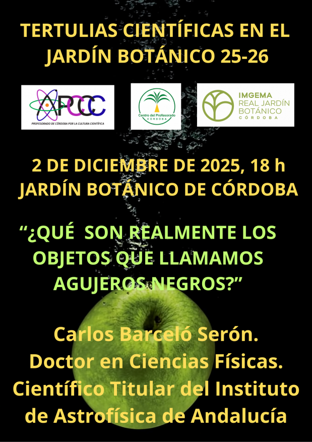 1ª Tertulia 25/26: ¿Qué son realmente los objetos que llamamos agujeros negros?